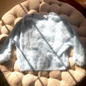 Lauren Conrad fuzzy sweater. Baby blue